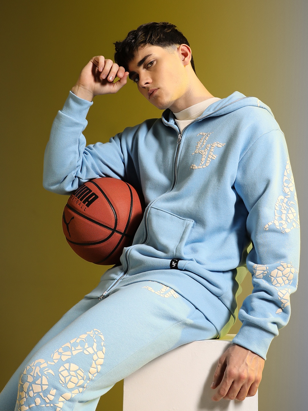 

Puma HOOPS x LAFRANC Mosaic Men's Relaxed Fit Full-Zip Basketball Sweat Jacket, Blue