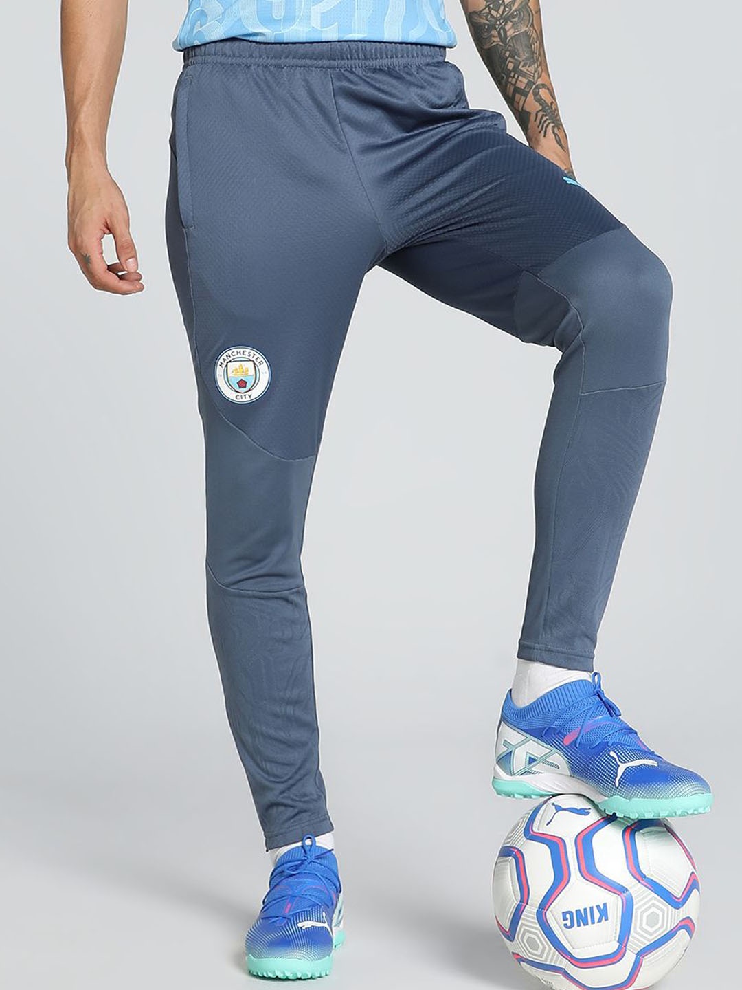 

Puma Manchester City Men's Slim Fit Football Training Pants, Blue
