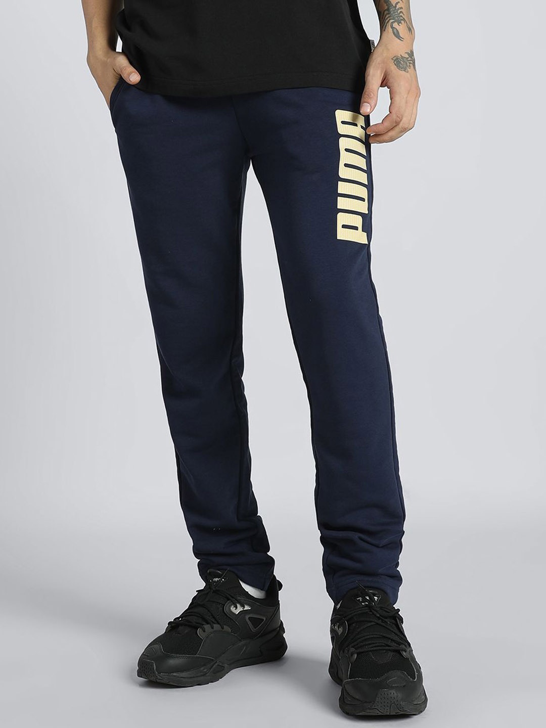 

Puma Men Knitted Graphic Slim Fit Pants, Blue