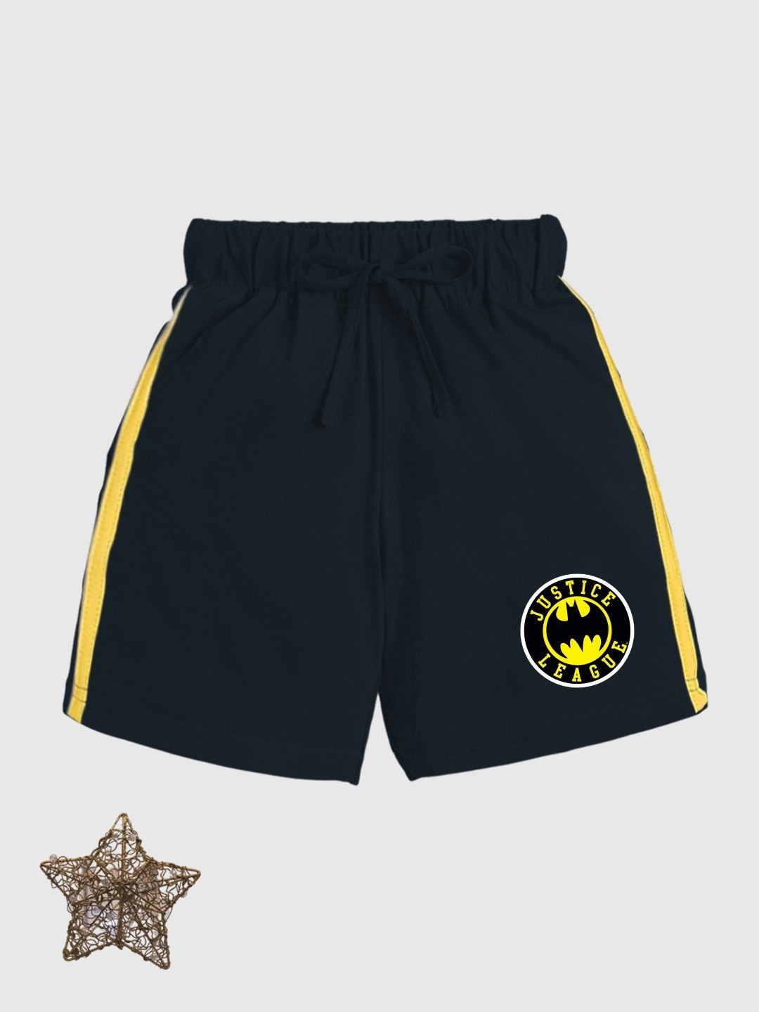 

YK X Minute Mirth Boys Pure Cotton Batman Printed Shorts, Black