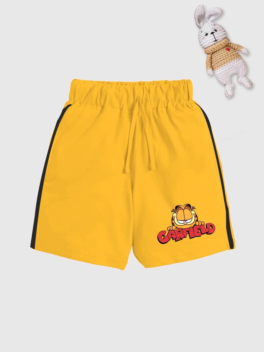 

YK X Minute Mirth Boys Pure Cotton Garfield Printed Shorts, Yellow