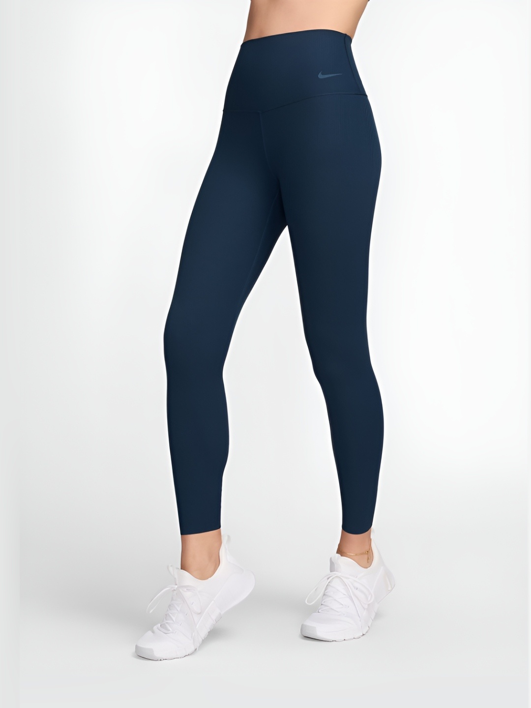 

Nike Zenvy Rib Women's Solid Ankle Length Mid-Waisted 7/8 Leggings, Blue