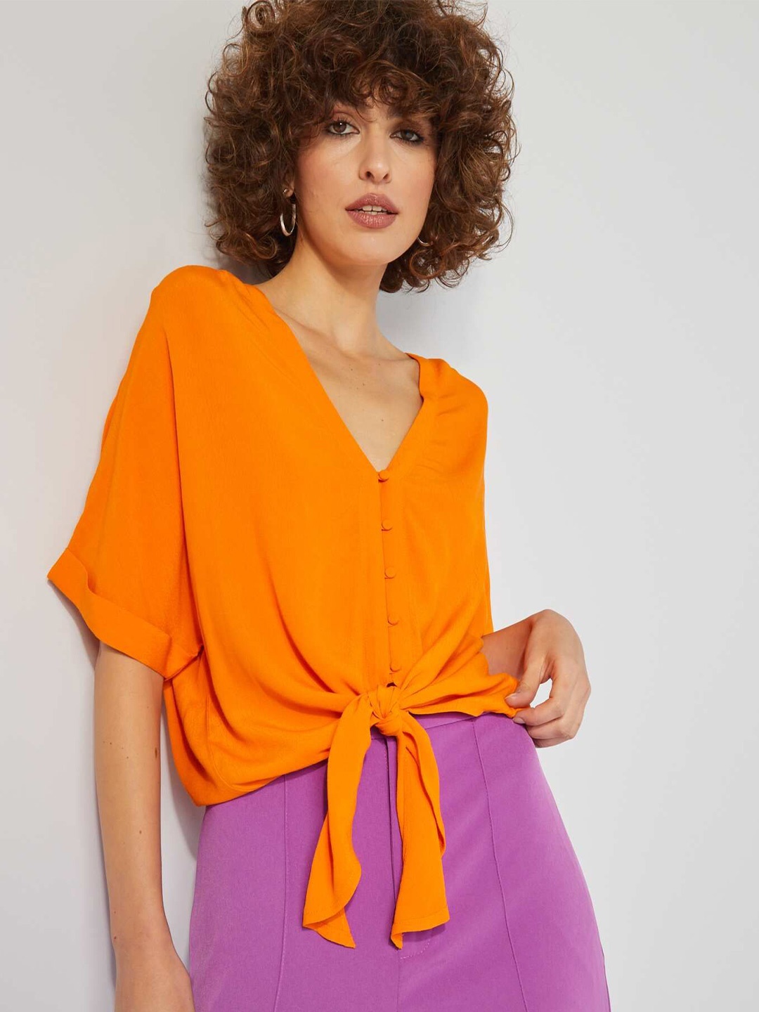 

KIABI Women Opaque Casual Shirt, Orange