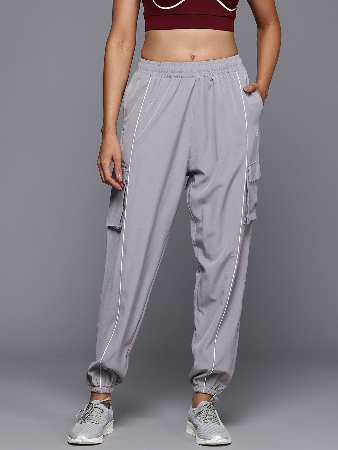 

HRX by Hrithik Roshan Women Rapid -Dry Training Track Pants, Grey