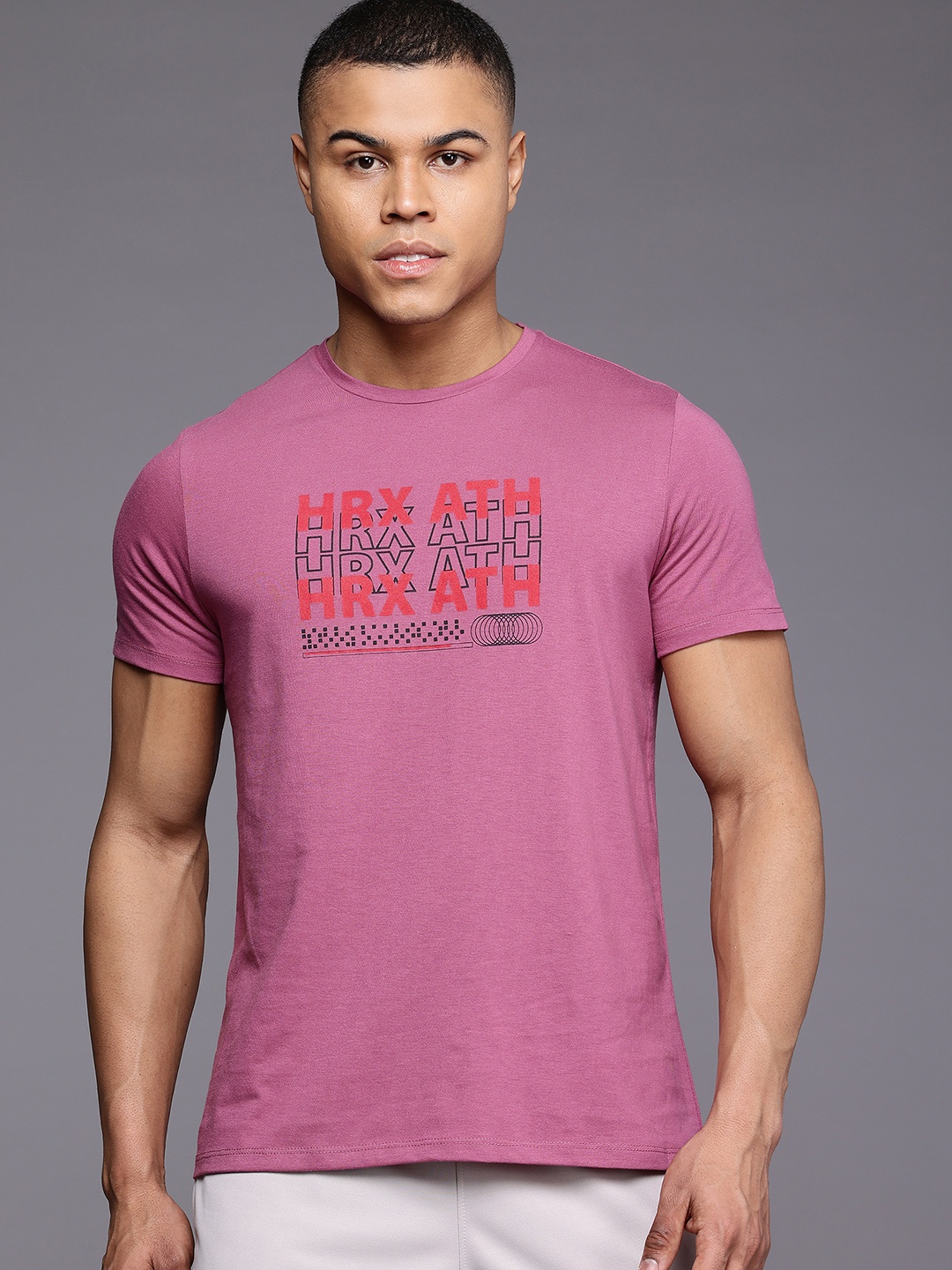 

HRX by Hrithik Roshan Typography Lifestyle T-shirt, Mauve