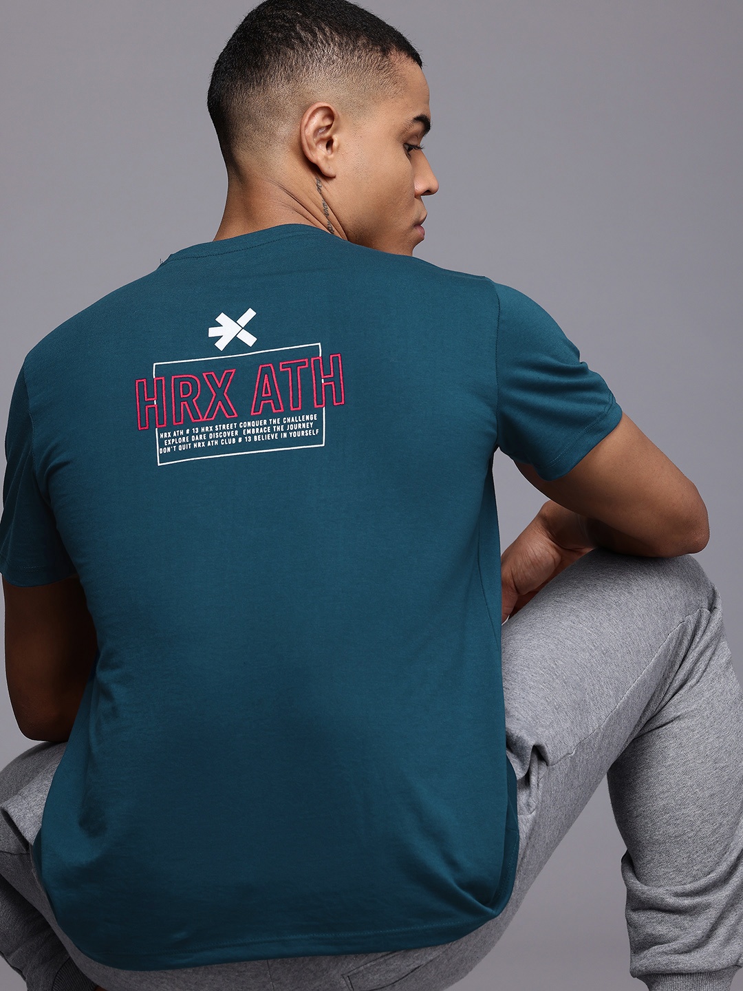 

HRX by Hrithik Roshan Typography Lifestyle T-shirt, Teal