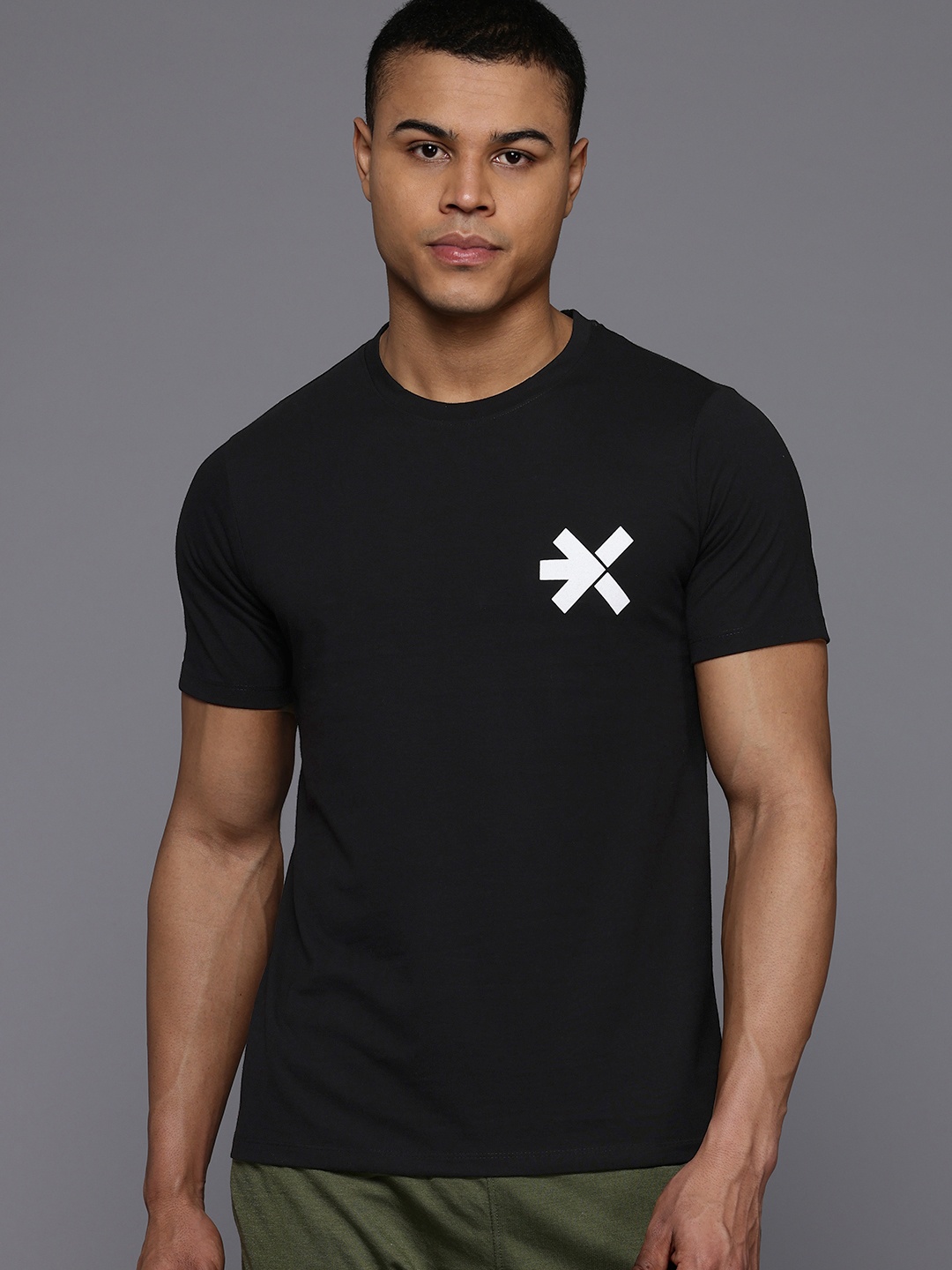 

HRX by Hrithik Roshan Men Brand Logo Printed T-shirt, Black
