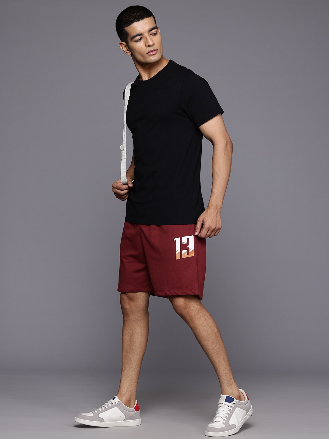 

HRX by Hrithik Roshan Men Typography Printed Shorts, Maroon