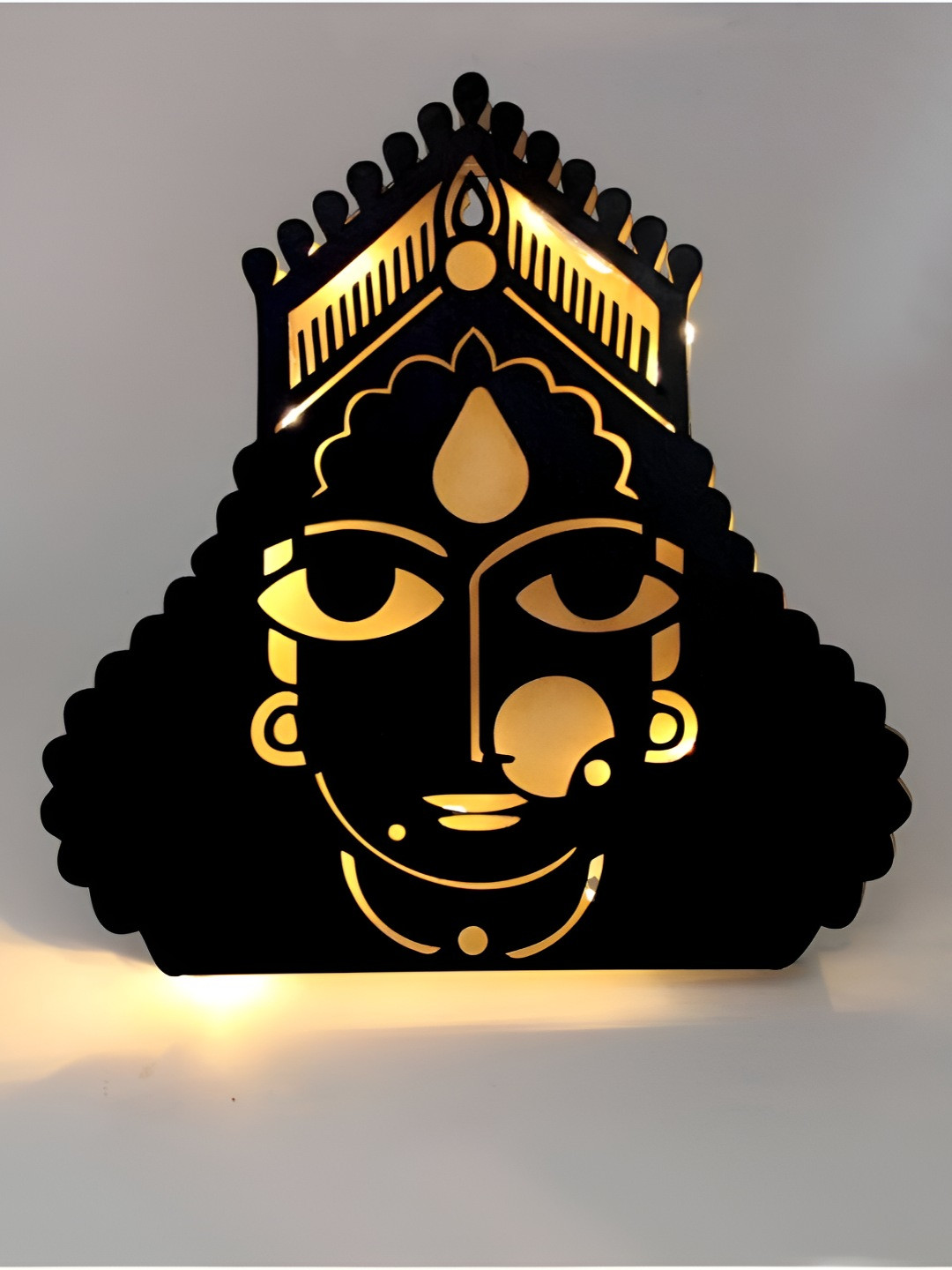 

VAH Kya Bat Hai !! Black & Yellow Self-Design Wooden Spiritual Wall Decor