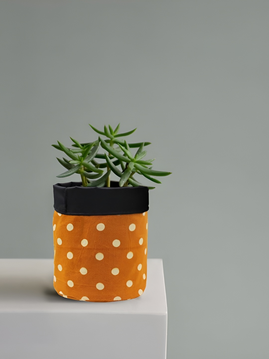 

VAH Kya Bat Hai !! Brown & White Printed Cotton Pot Planter Bag