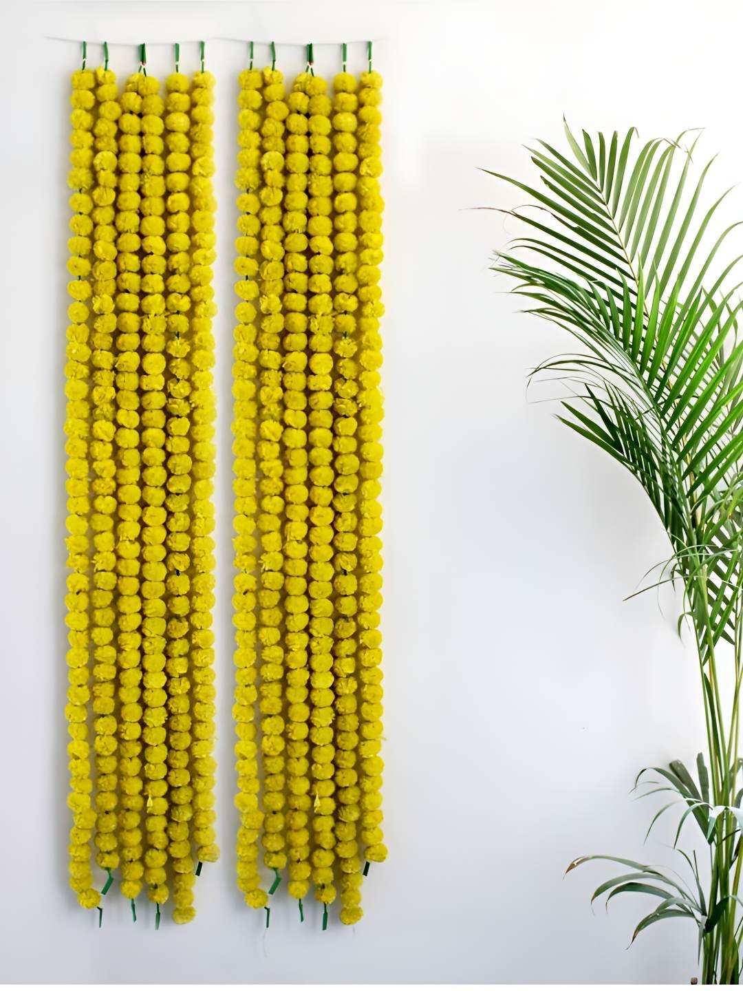 VAH Kya Bat Hai !! Yellow 12 Pieces Artificial Marigold Flower Garland