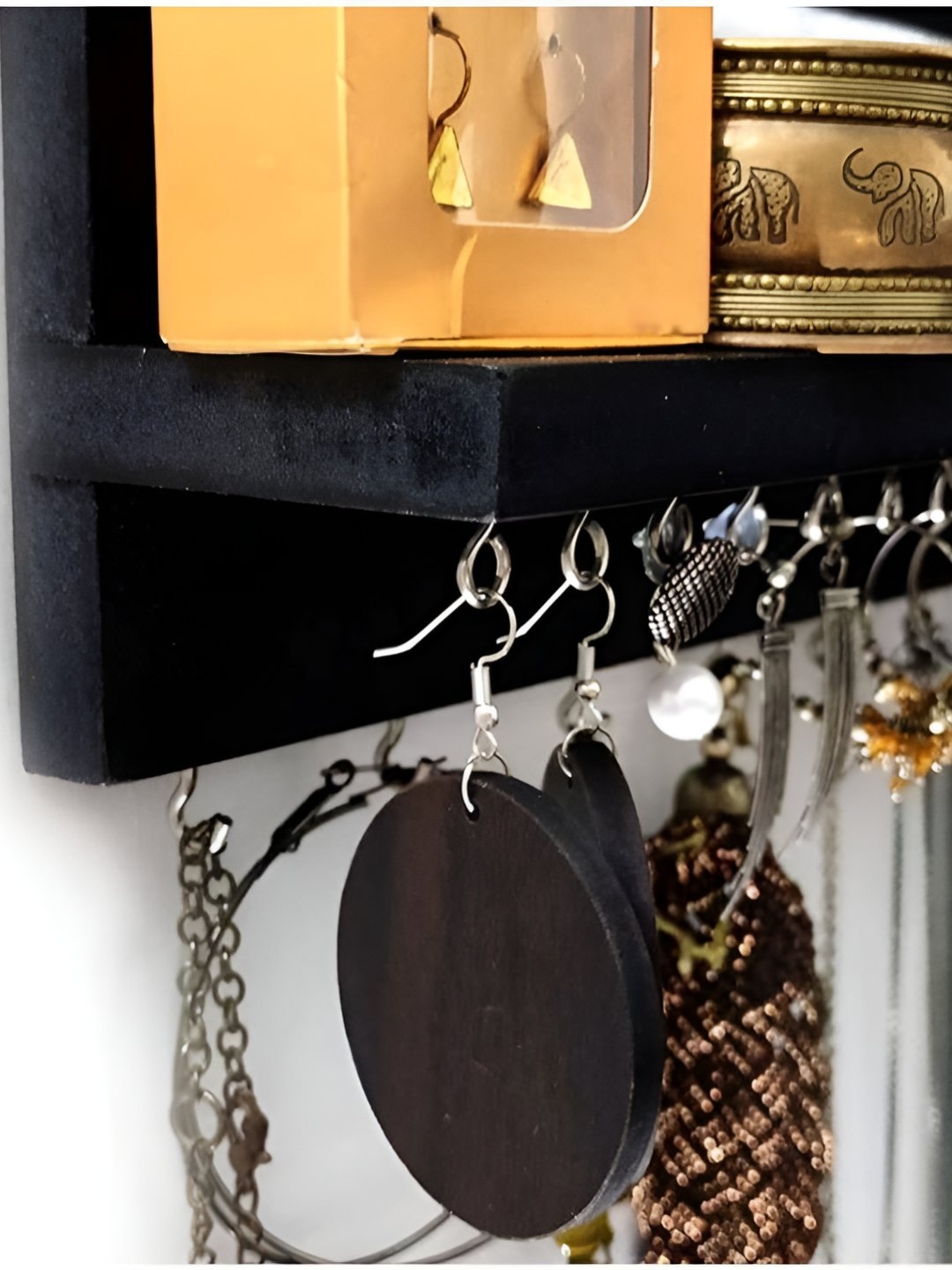 

VAH Kya Bat Hai !! Black Wooden Wall Mount Hook Holder