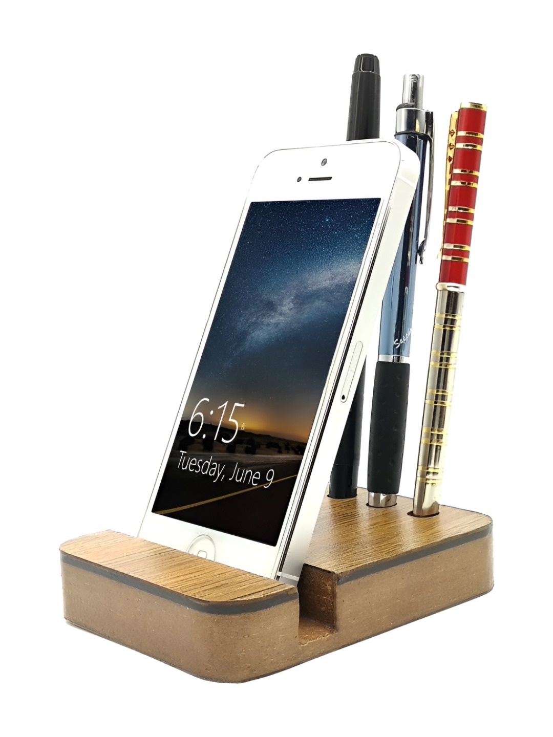 

VAH Kya Bat Hai !! Brown Rectangle Wooden Mobile Stand