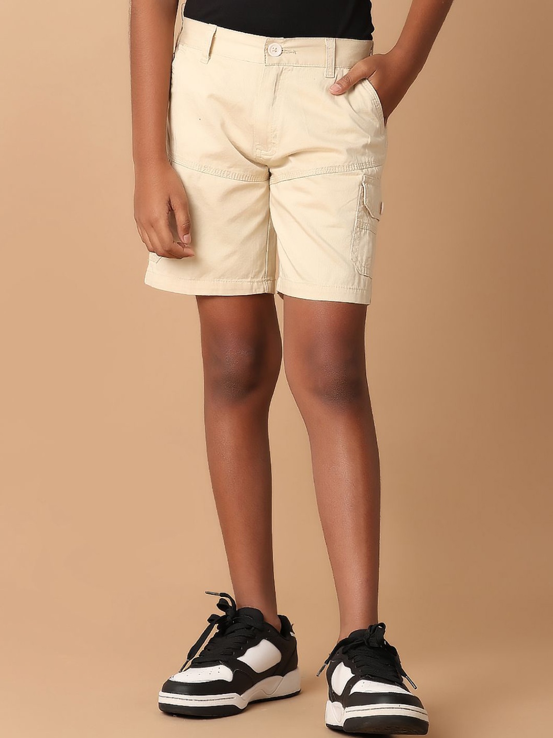 

V-Mart Boys Solid Regular Fit Shorts, Beige