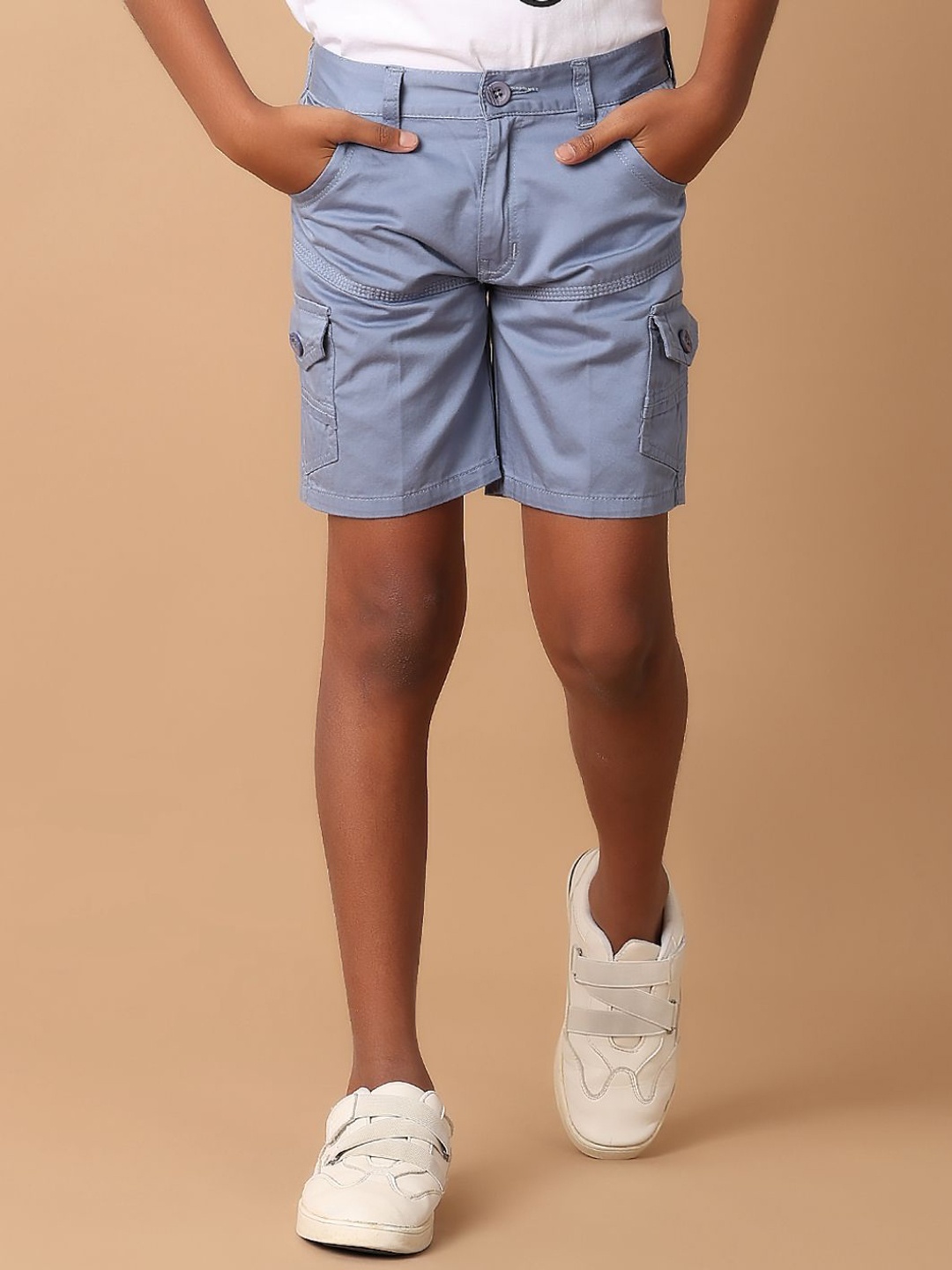 

V-Mart Boys Solid Cargo Shorts, Blue