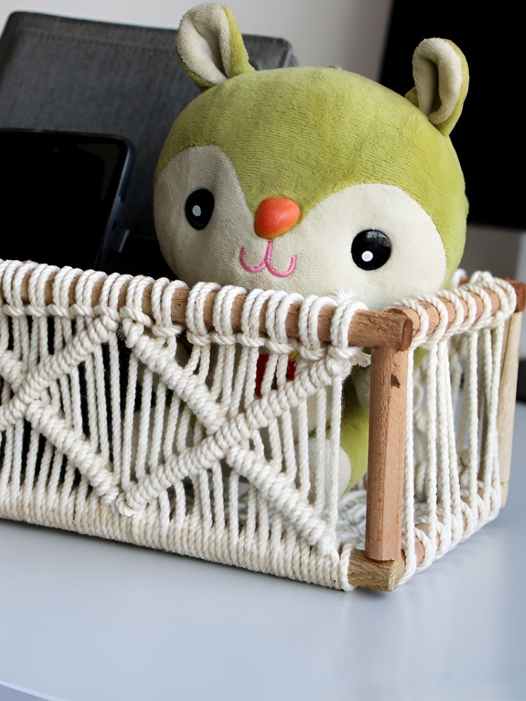 

VAH Kya Bat Hai !! White & Brown Self Design Wooden Cabinet Organizer