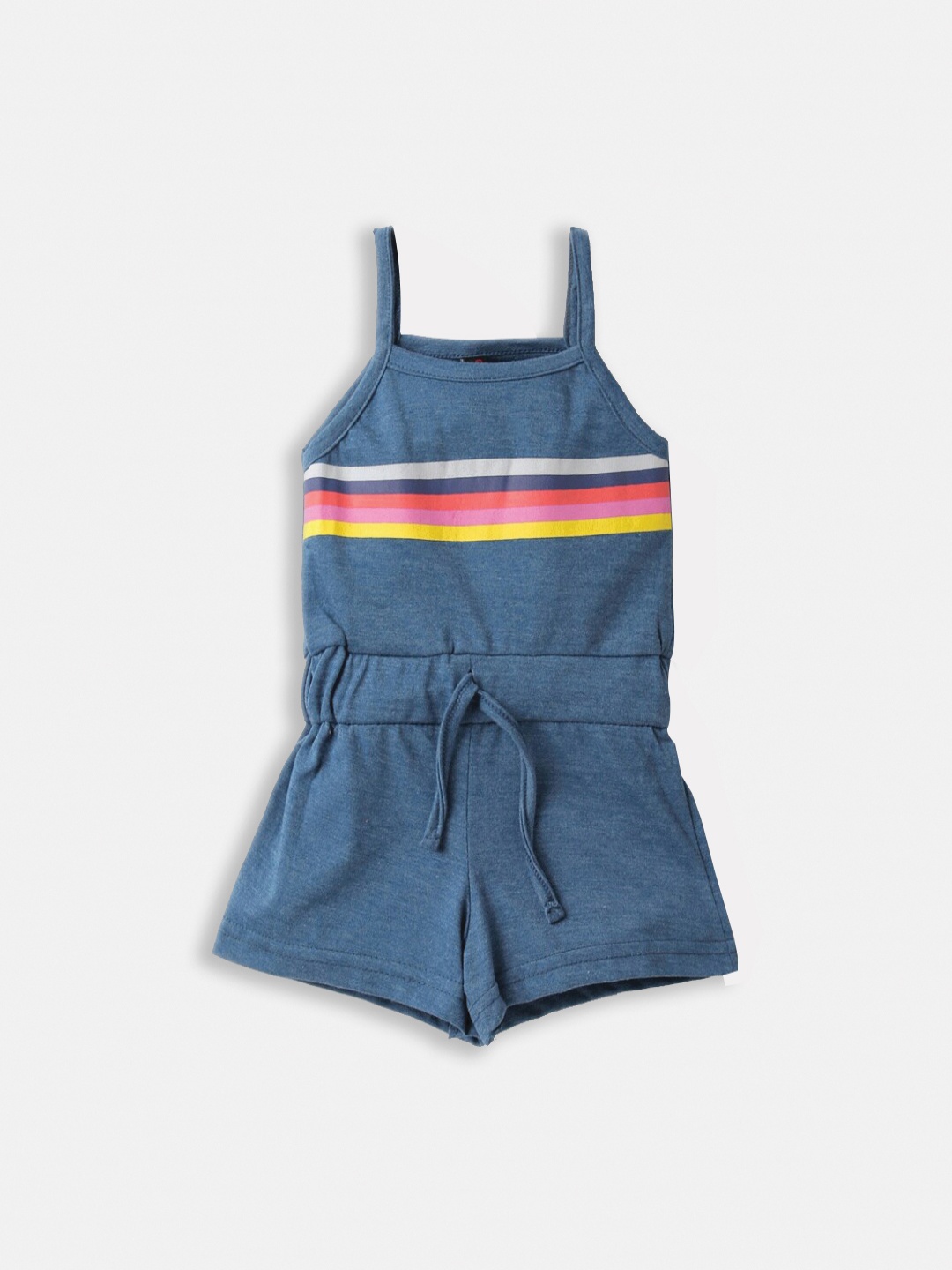 Here&Now X Game Begins Girls Striped Playsuit, Navy blue