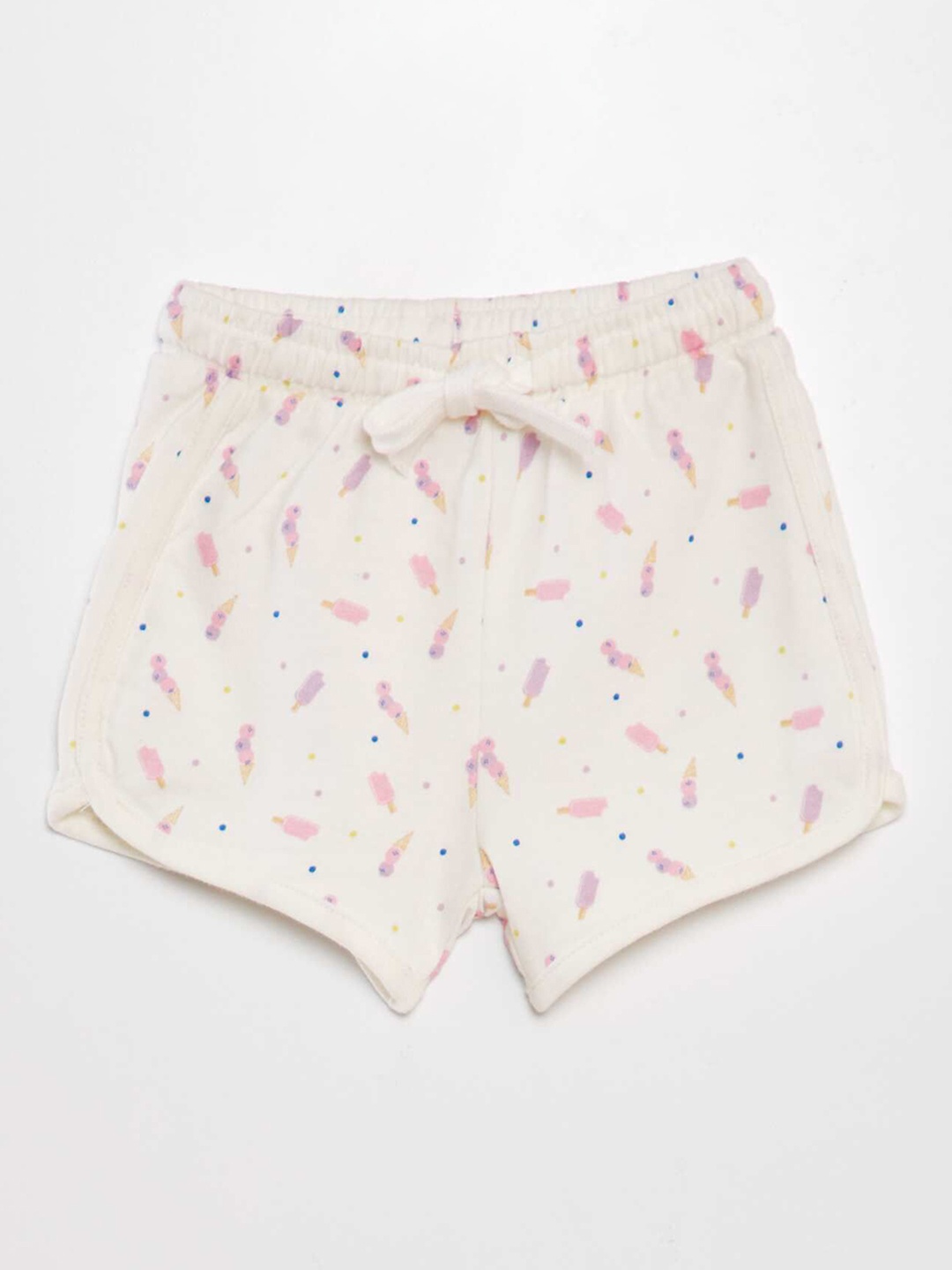 

KIABI Girls Printed Mid-Rise Regular Fit Shorts, White