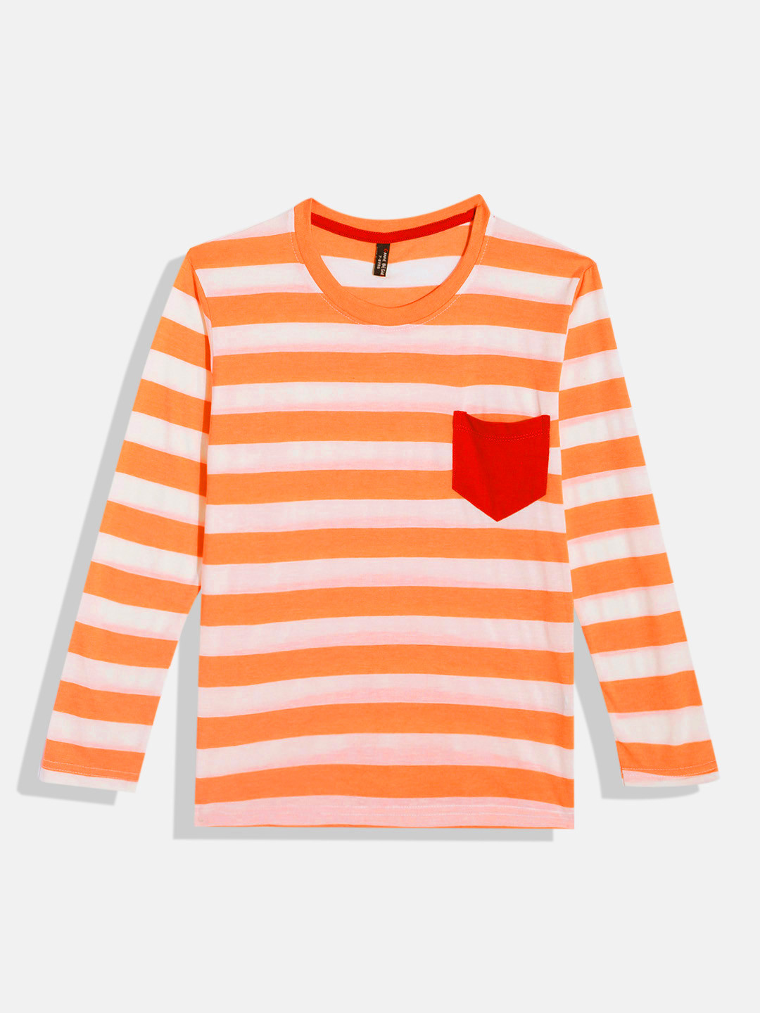 

Here&Now X Game Begins Boys Striped Pocket Detail T-shirt, Orange