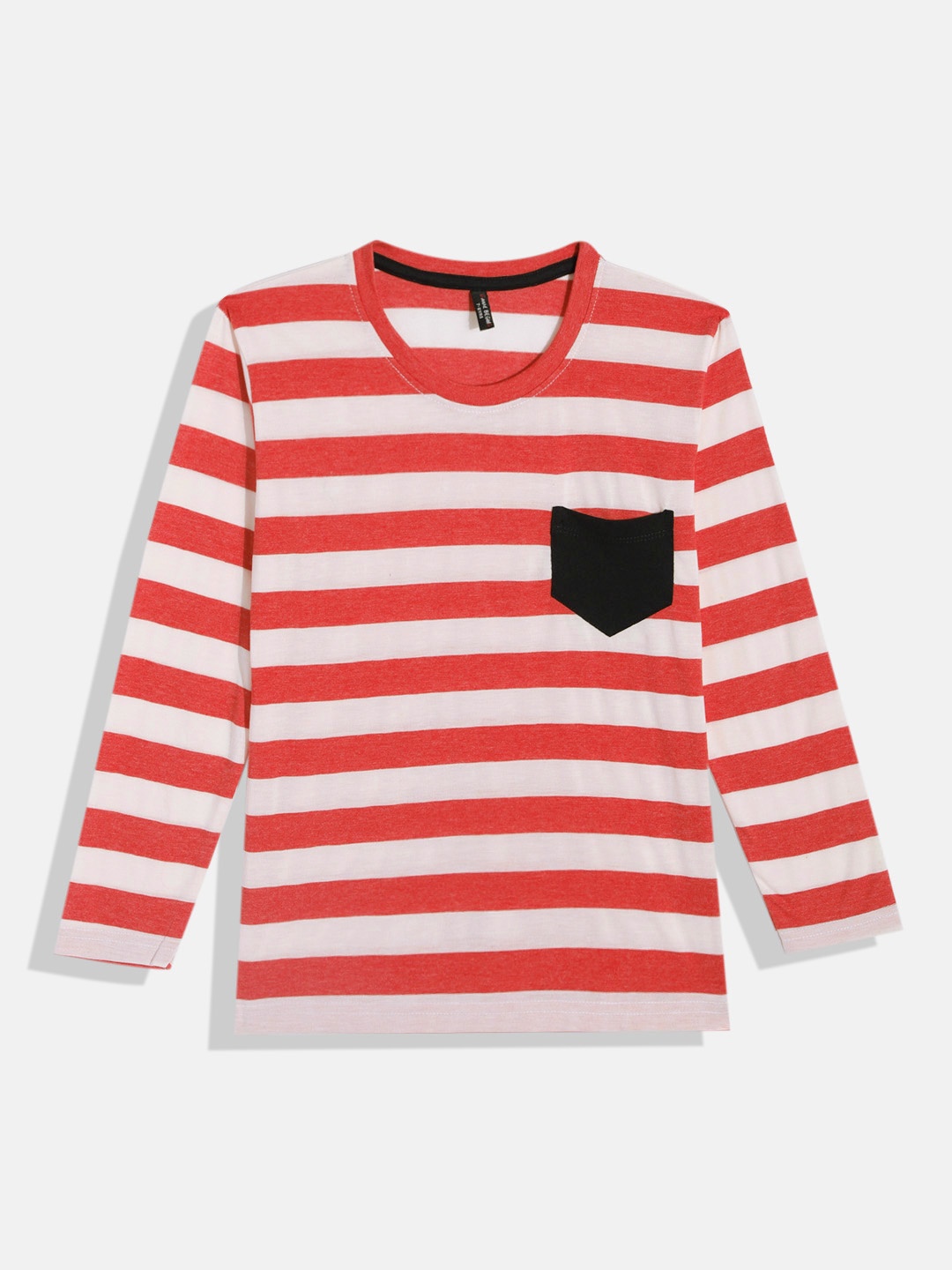 

Here&Now X Game Begins Boys Striped Pocket Detail T-shirt, Red