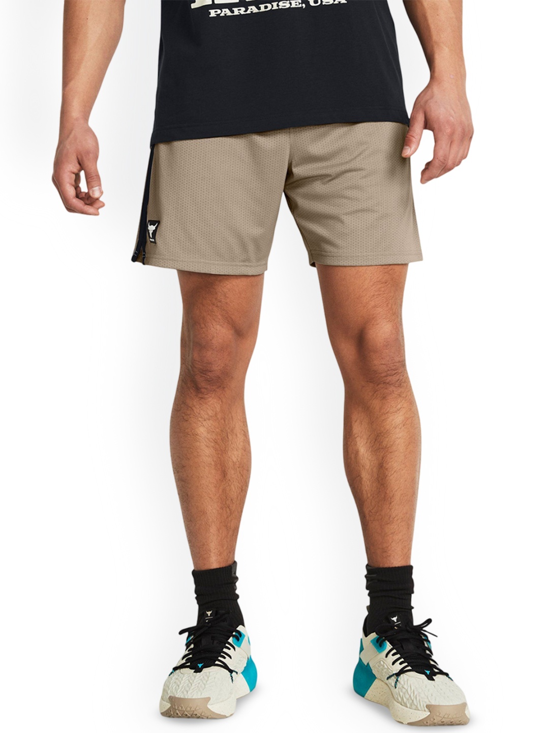 

UNDER ARMOUR UA Project Rock Men Training Loose Fit Shorts, Brown