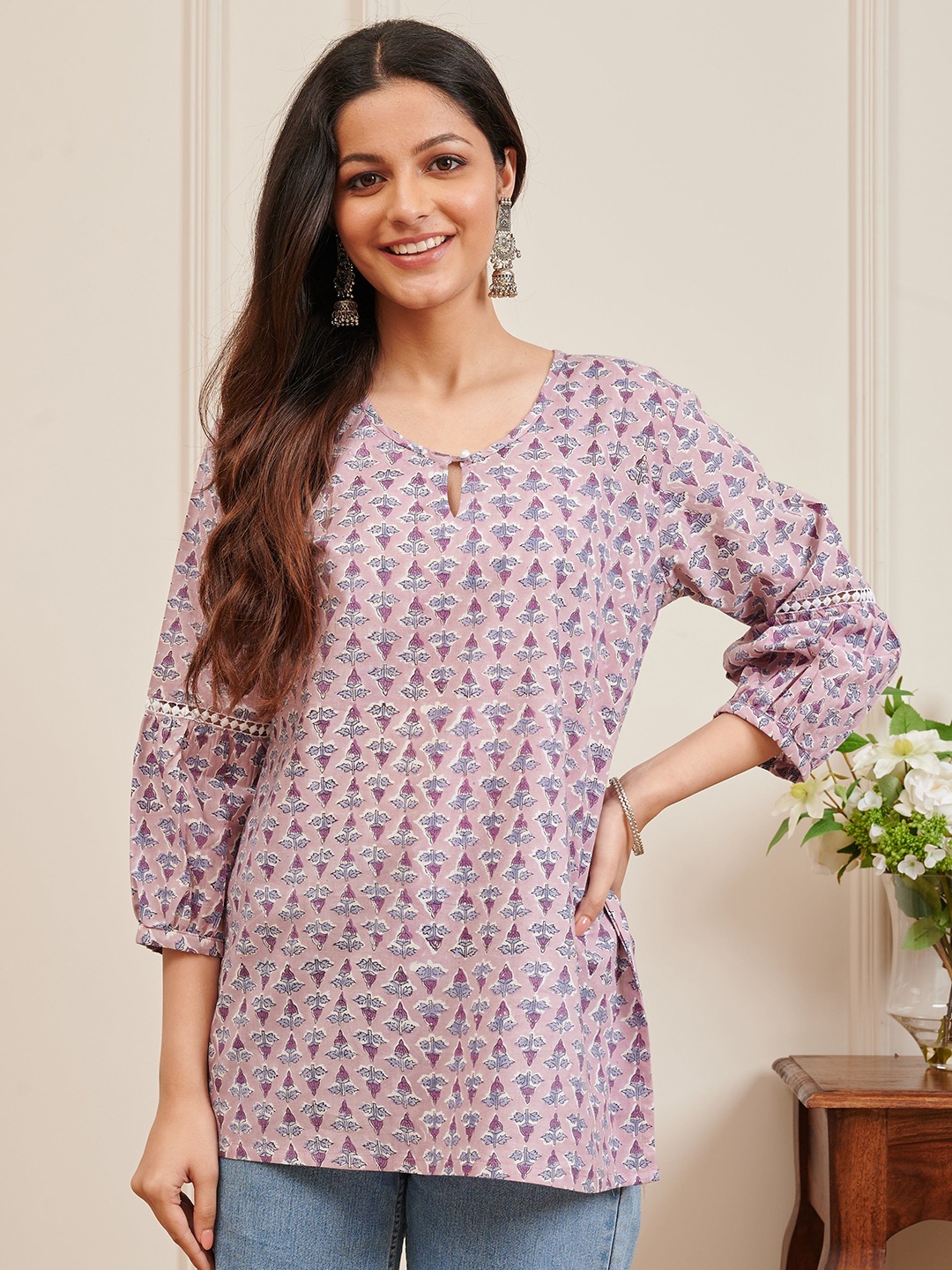 

Tahiliya Printed Tunic, Mauve