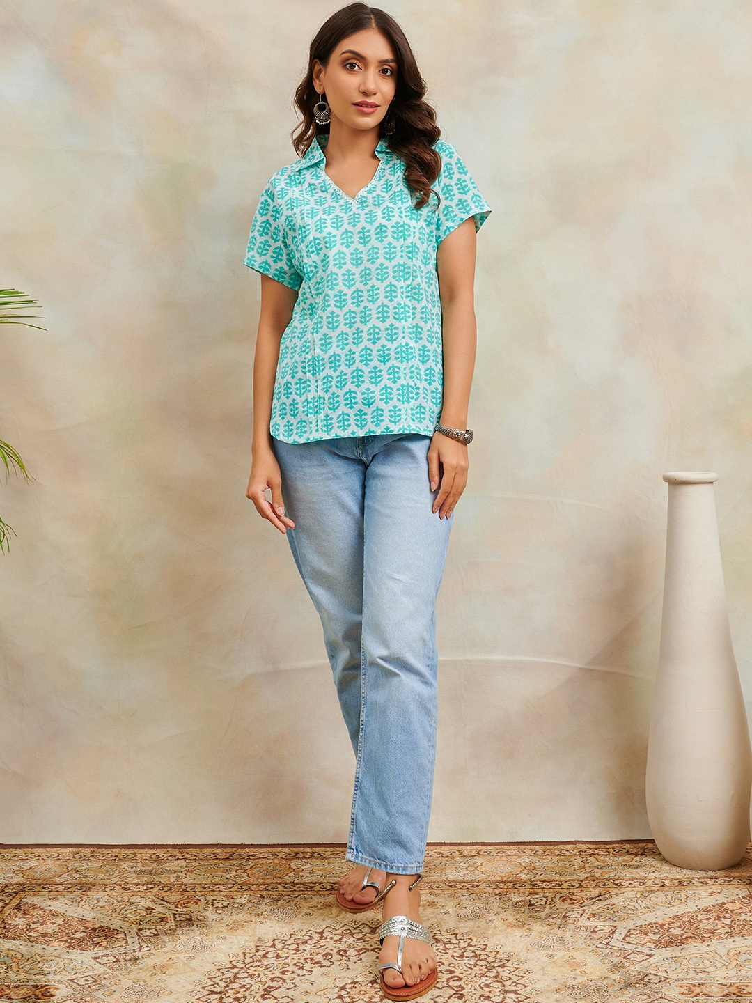 

Tahiliya Women Printed Tunic, Green