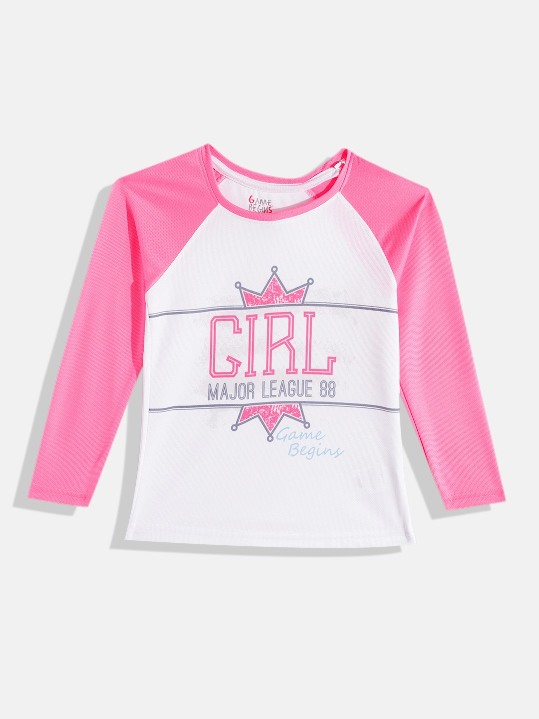 

Here&Now X Game Begins Printed Poly Plated Surface Top, Pink