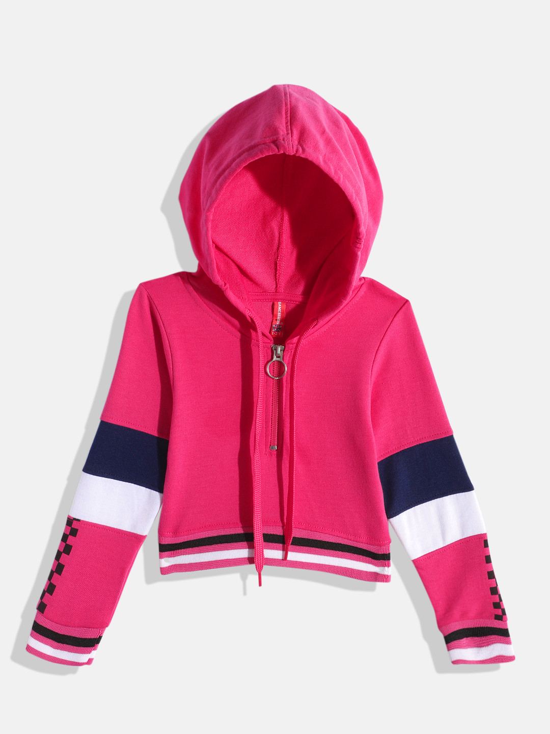 

Here&Now X Game Begins Girls Pure Cotton Hooded Sweatshirt, Fuchsia