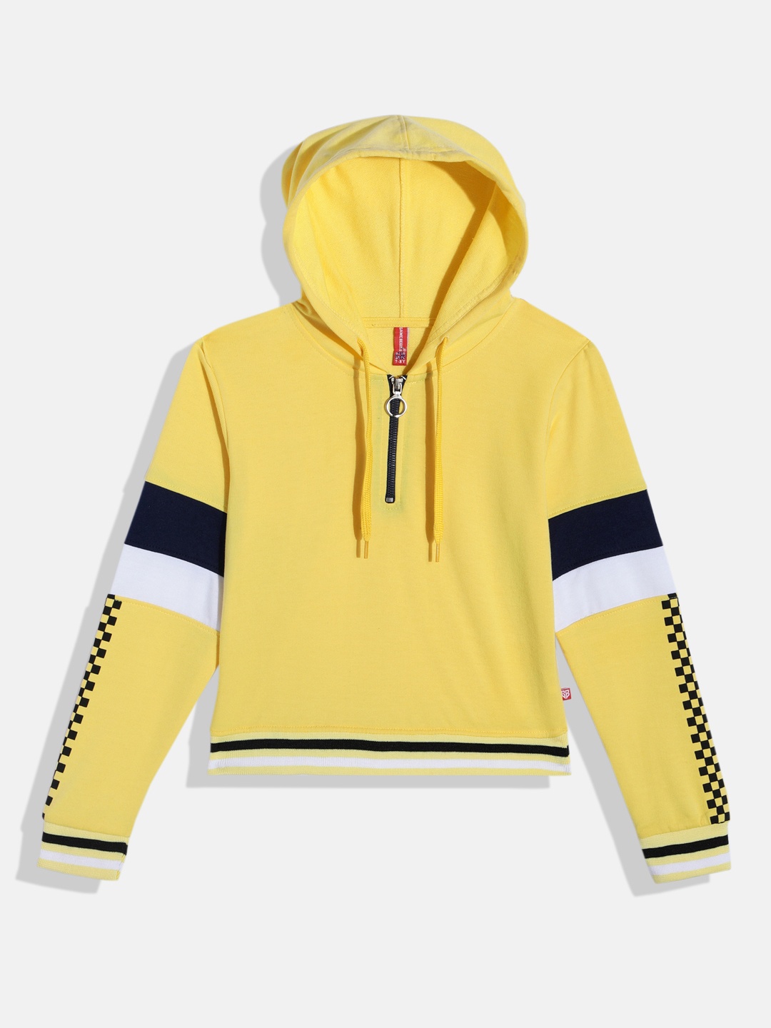 

Here&Now X Game Begins Girls Striped Hooded Sweatshirt, Yellow