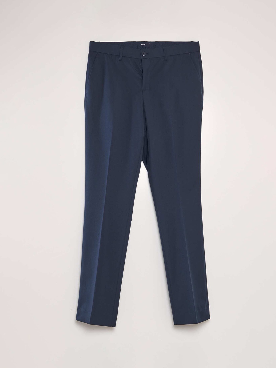 

KIABI Men Solid Mid-Rise Slim Fit Formal Trousers, Blue