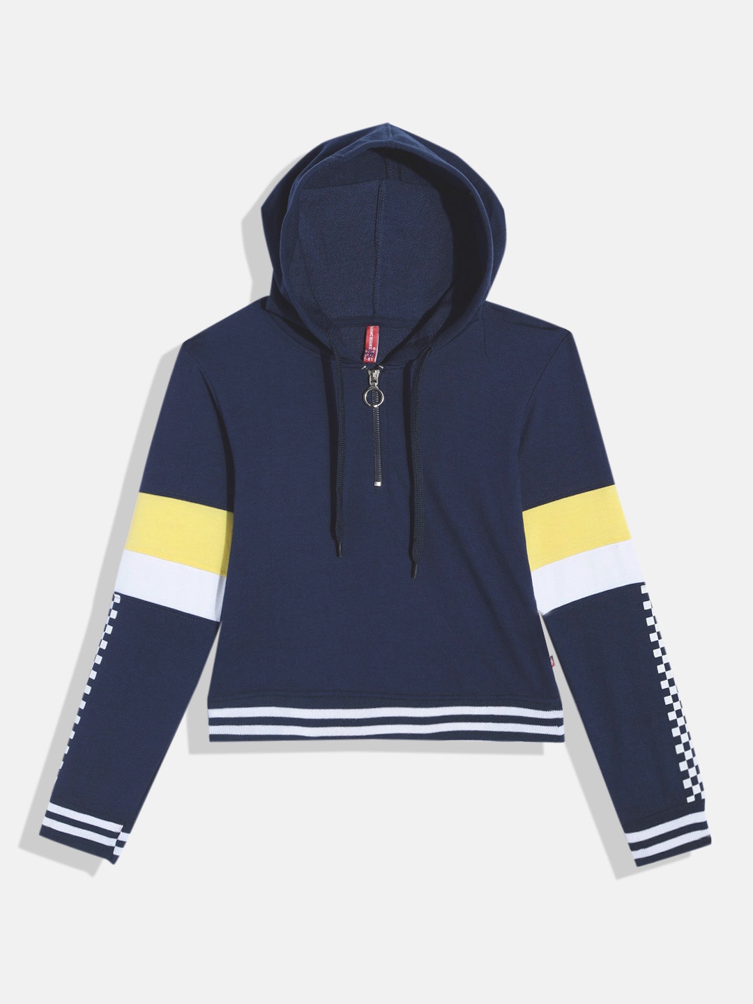 

Here&Now X Game Begins Girls Striped Hooded Sweatshirt, Navy blue