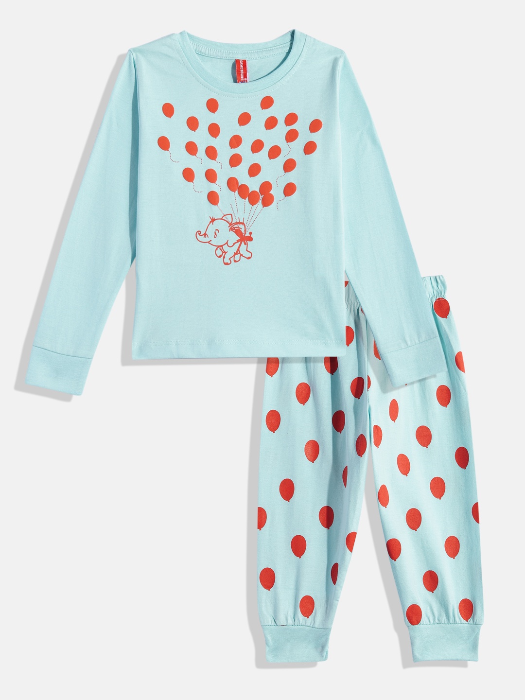 

Here&Now X Game Begins Girls Pure Cotton Printed T-shirt & Joggers, Blue