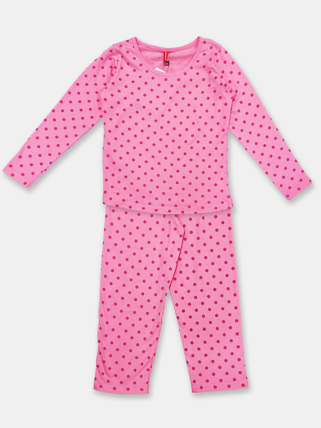 Here&Now X Game Begins Girls Printed Pure Cotton Top with Trousers, Pink