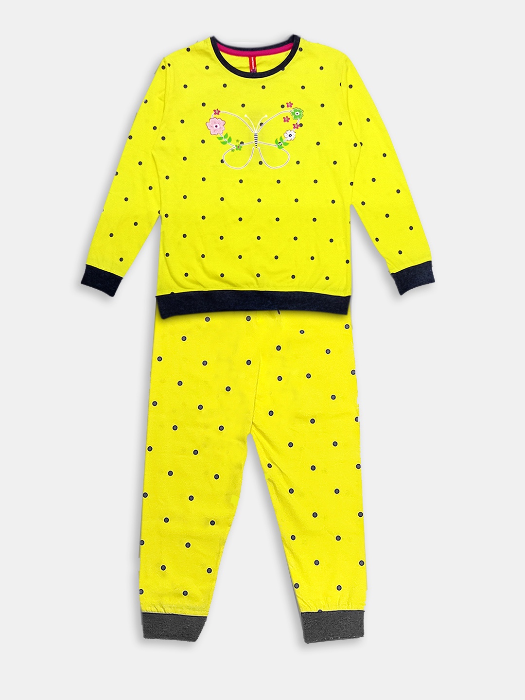

Here&Now X Game Begins Girls Pure Cotton Printed T-shirt With Joggers, Yellow
