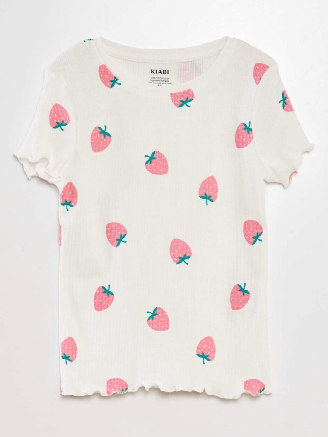 

KIABI Girls Printed Sleeves T-shirt, White
