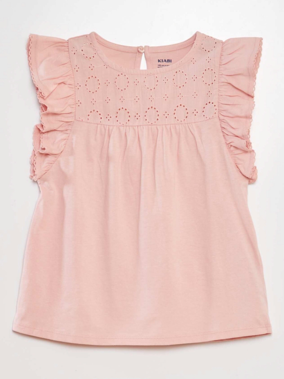 

KIABI Girls Round Neck Cotton T-shirt, Pink