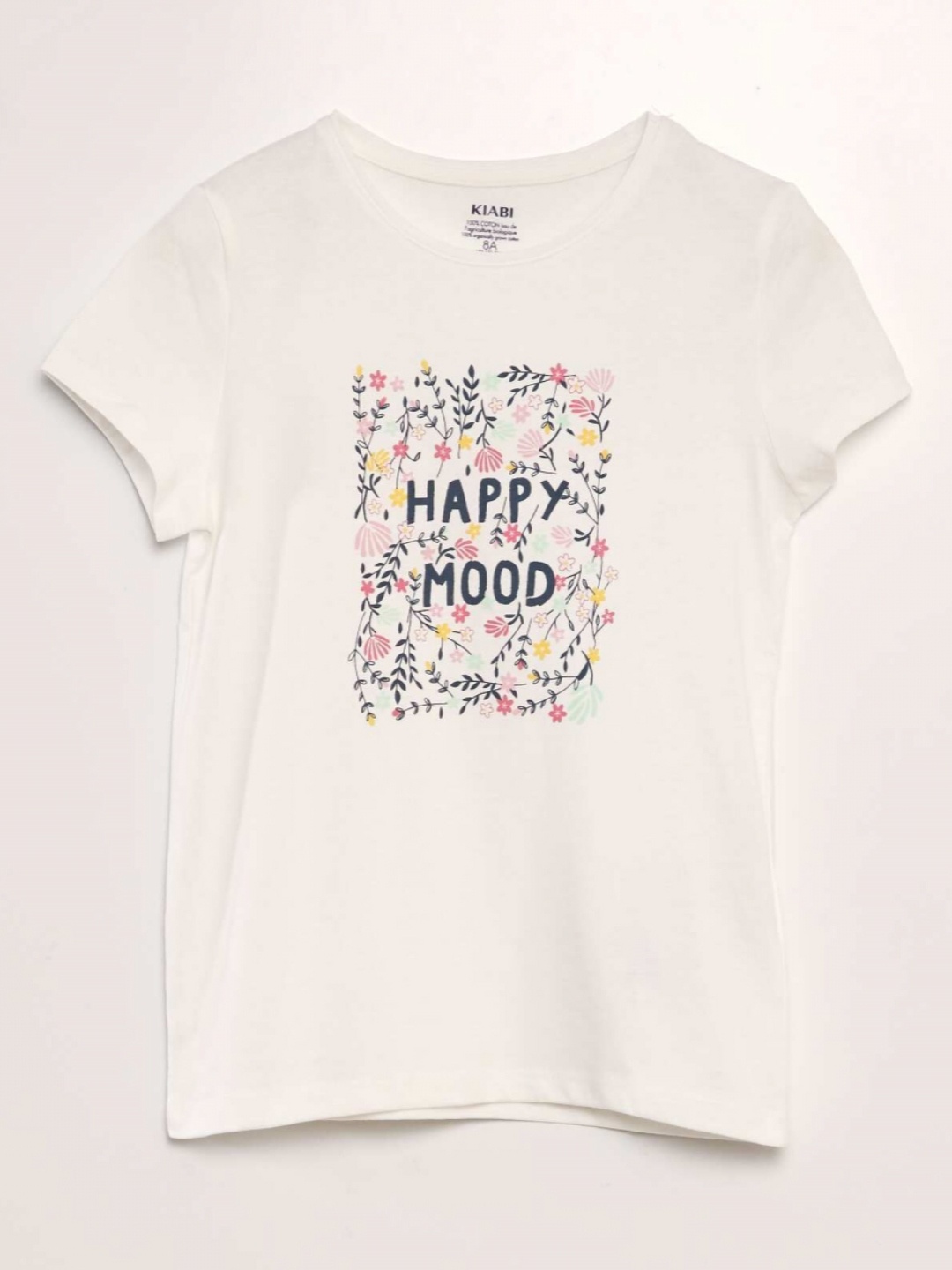

KIABI Girls Typography Printed Regular Fit T-shirt, Beige