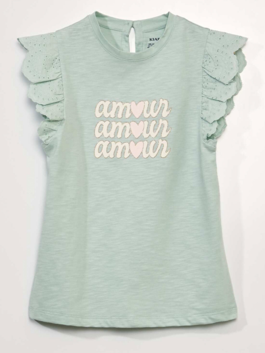 

KIABI Girls Typography Round-Neck T-shirt, Blue