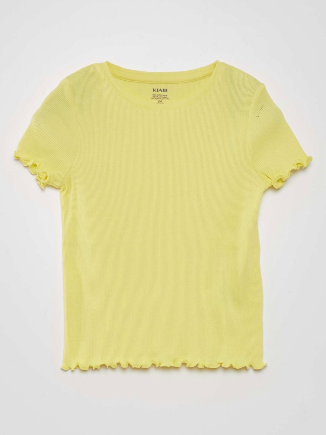 

KIABI Girls Solid Extended Sleeves Round Neck T-shirt, Yellow