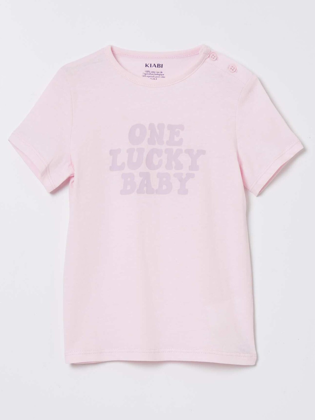 

KIABI Girls Typography Printed Regular Sleeves Round Neck T-shirt, Pink