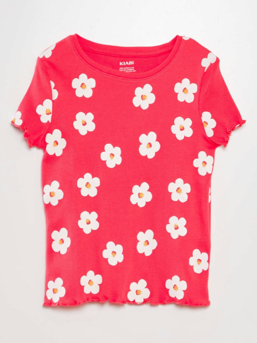 

KIABI Girls Floral Printed T-shirt, Red