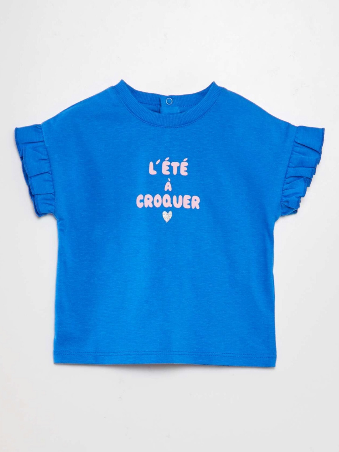 

KIABI Girls Printed Applique T-shirt, Blue