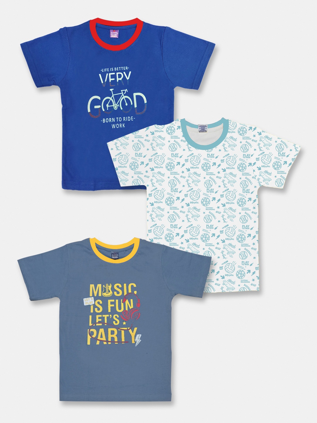 

Here&Now X Game Begins Boys Set of 3 Printed T-shirts, Assorted