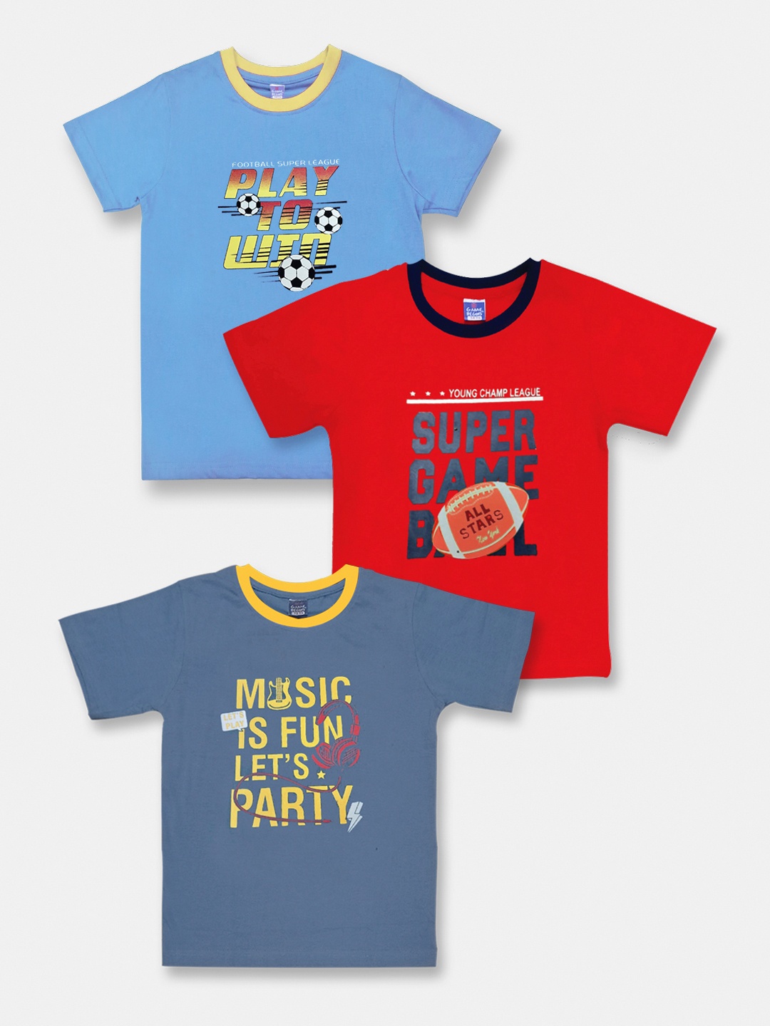 

Here&Now X Game Begins Boys Set of 3 Printed T-shirts, Assorted