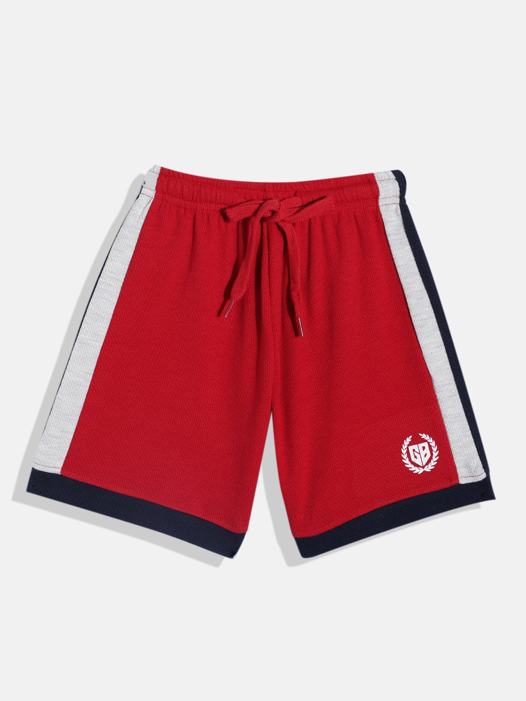 Here&Now X Game Begins Boys Striped Shorts, Red