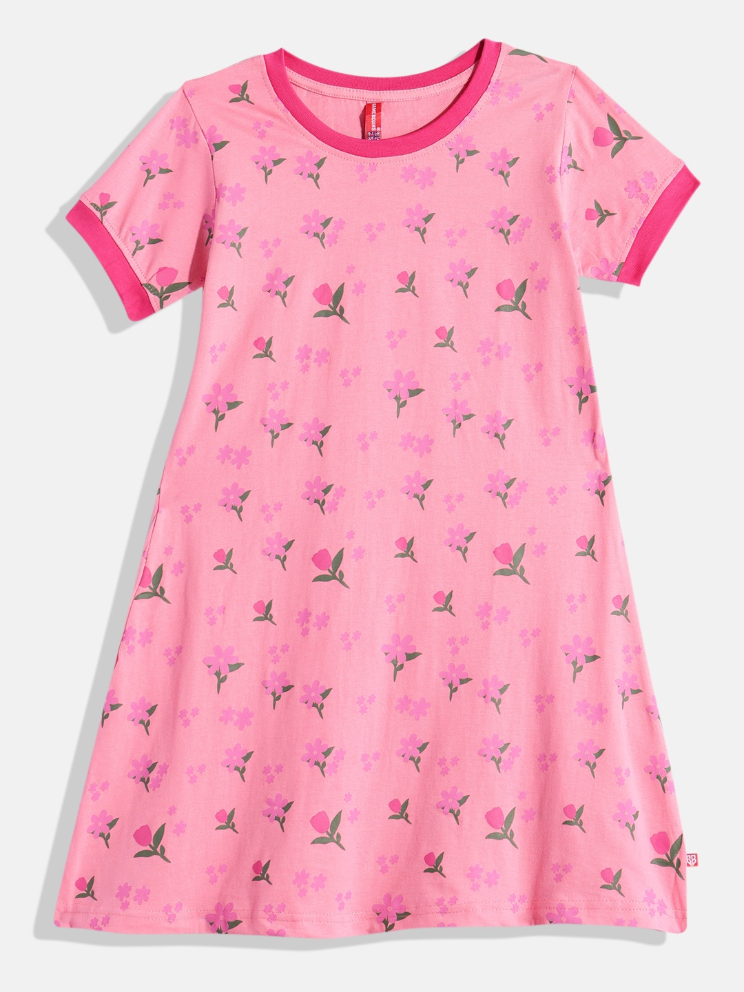 

Here&Now X Game Begins Girls Floral Print A-Line Dress, Pink