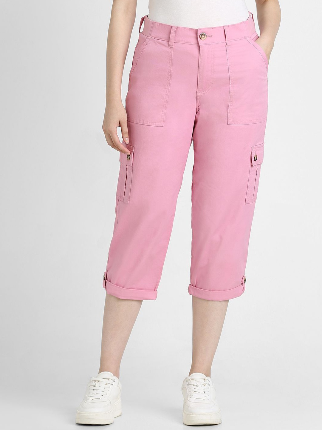 

Lee Women Mid Rise Comfort Fit Capris, Pink