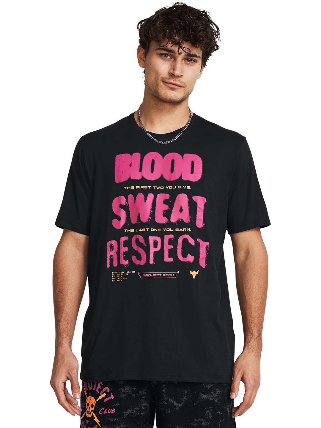 

UNDER ARMOUR Project Rock BSR Graphic Tshirts, Black