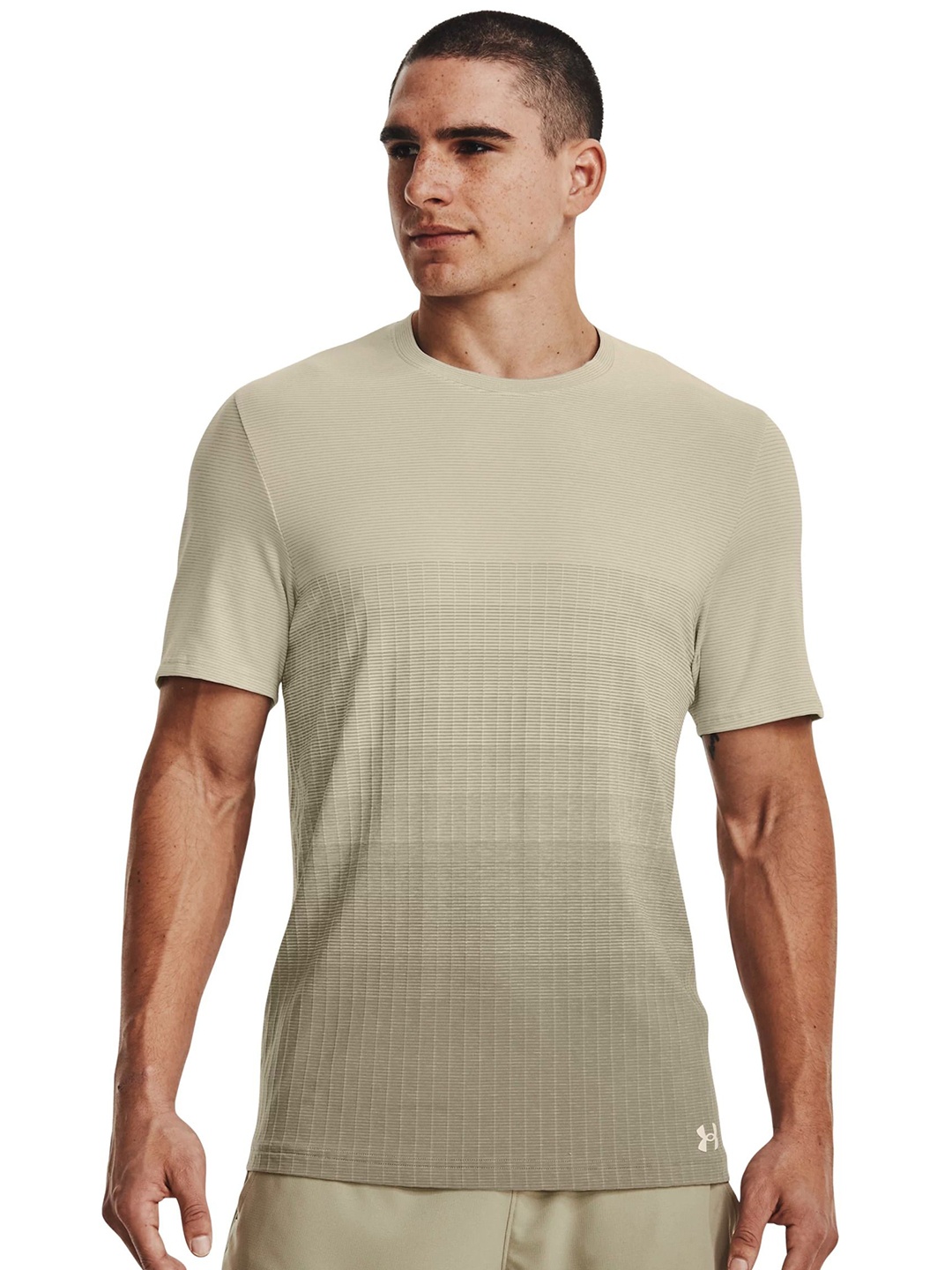 

UNDER ARMOUR Men Seamless LUX Slim Fit Tshirt, Brown